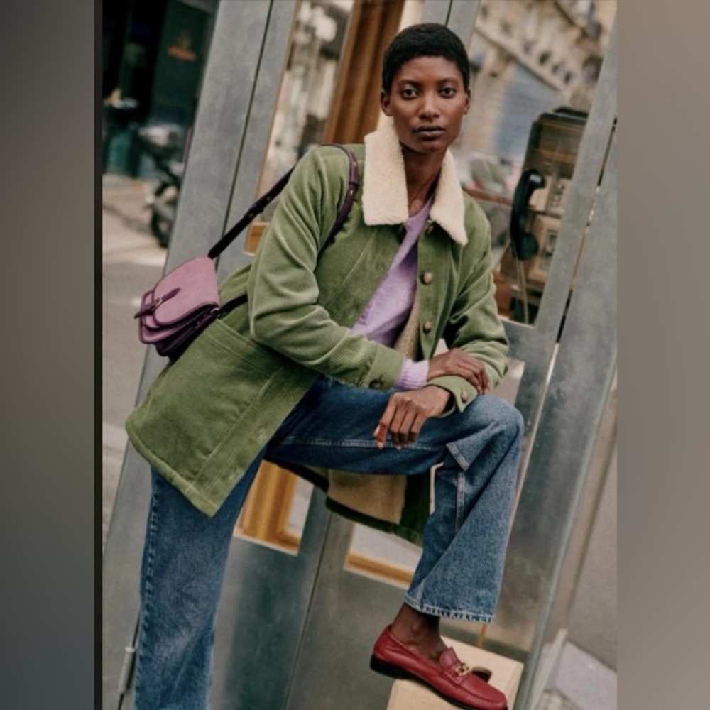 Sézane Will jacket in sage corduroy